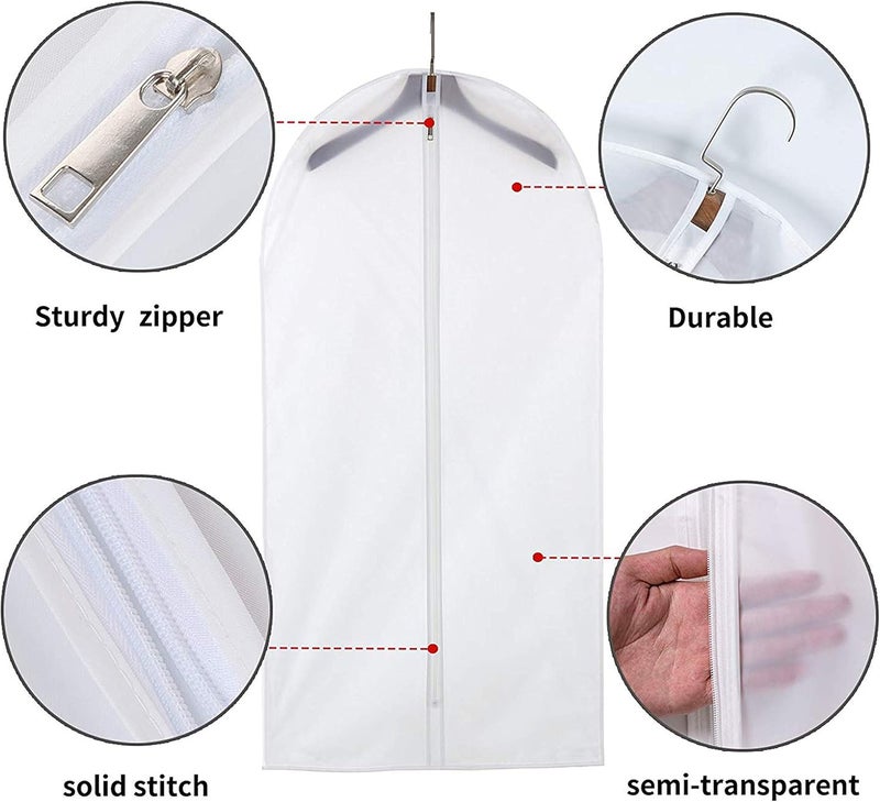MS KITCHEN Garment Bags for Hanging Clothes, Clear Plastic Closet Storage Covers with Cedar Balls, 24" x 43"/54”, 6 Pack - Image 3